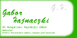 gabor hajnaczki business card